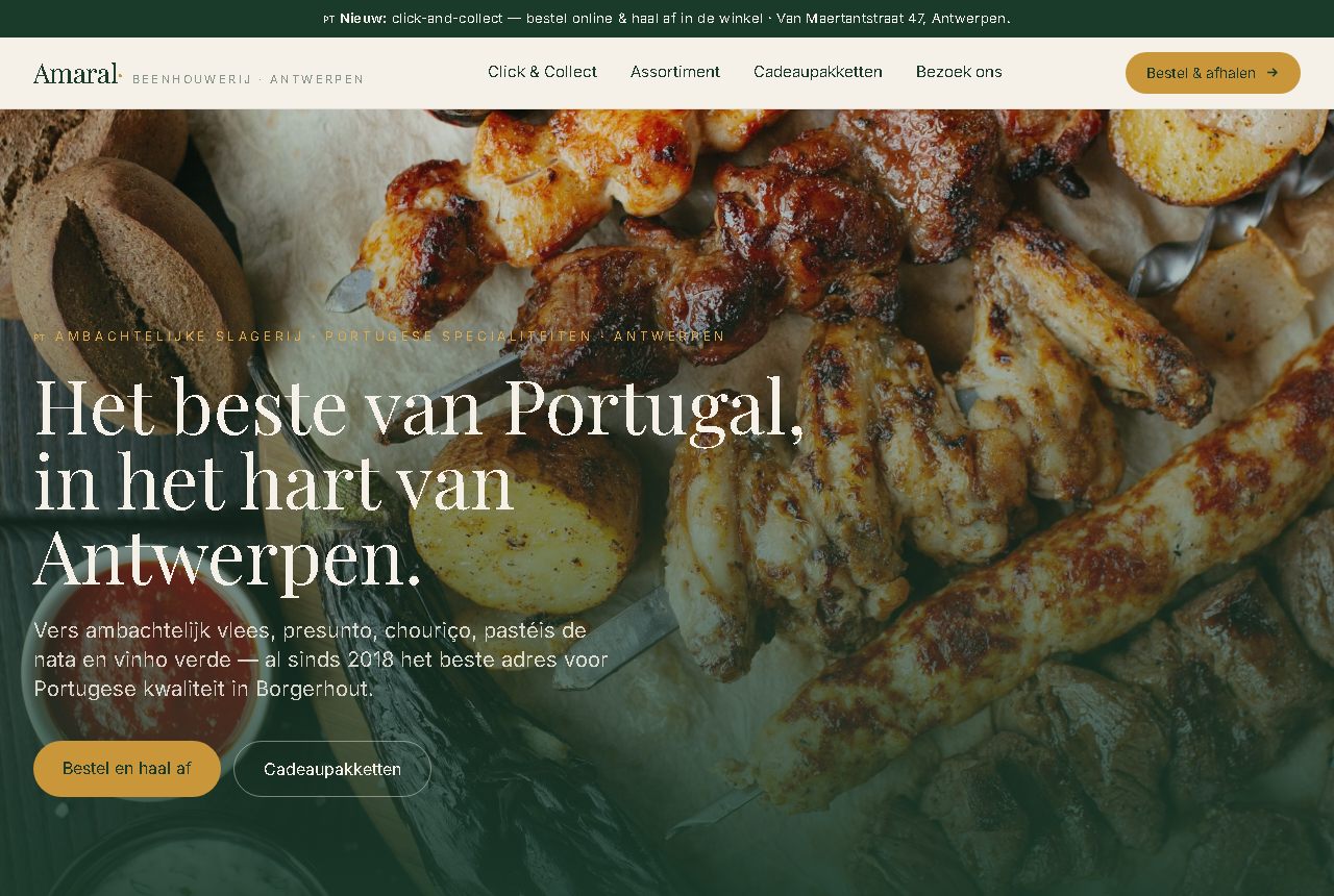 Concept webshop for Amaral, butcher