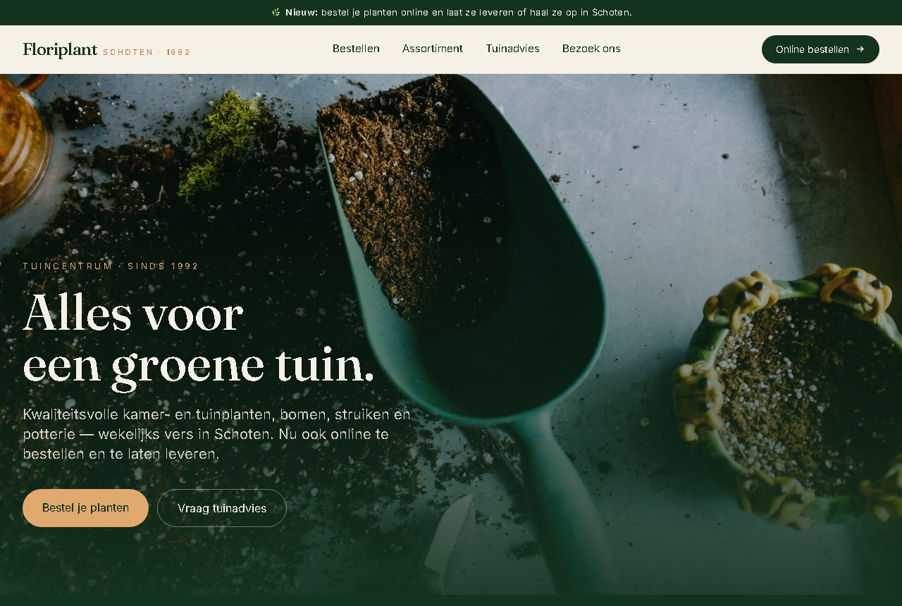 Concept webshop for Floriplant, garden centre