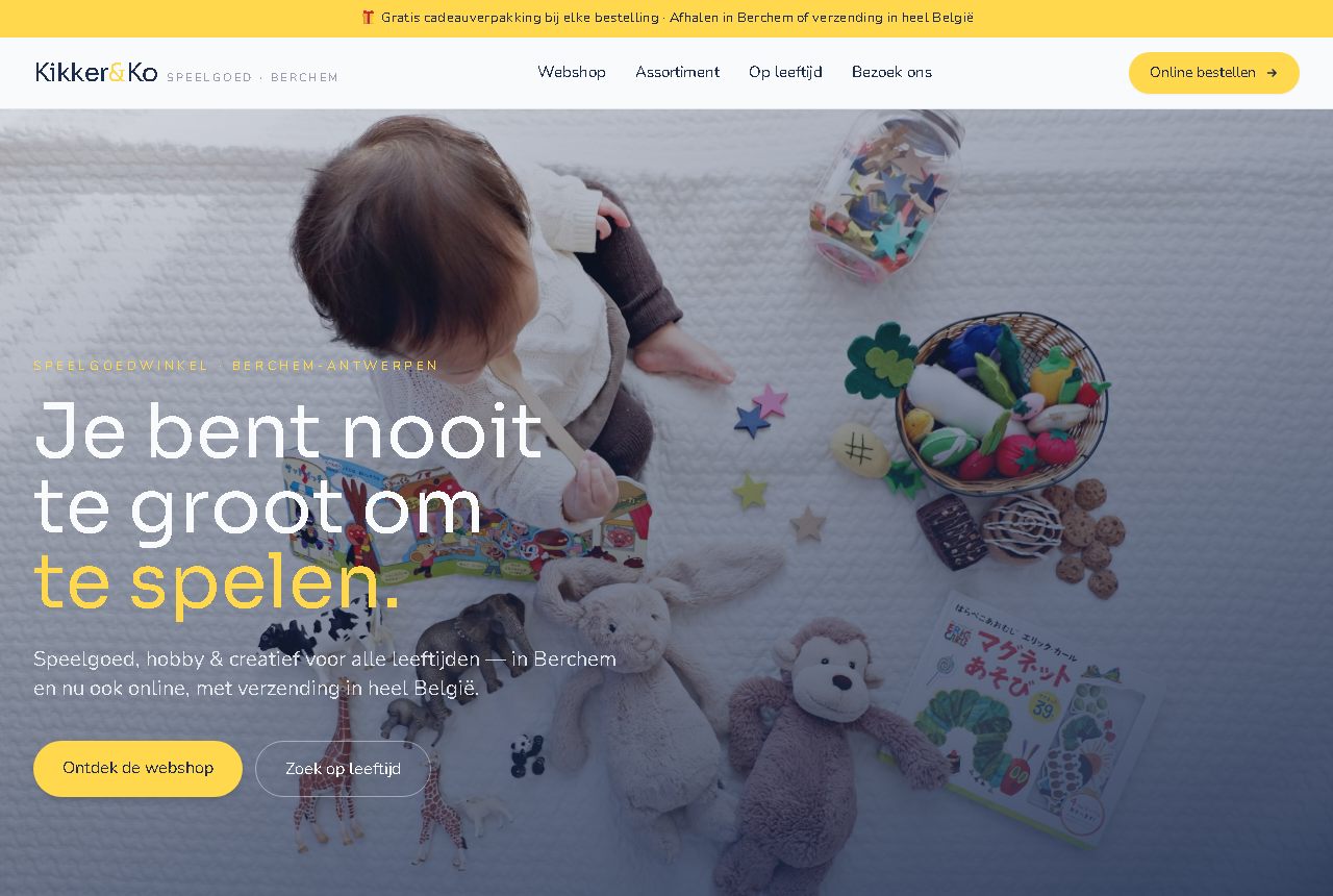 Concept webshop for Kikker & Ko, toy shop